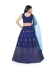Shoryam Fashion Girls Block Print Ready to Wear Lehenga & Blouse With Dupatta