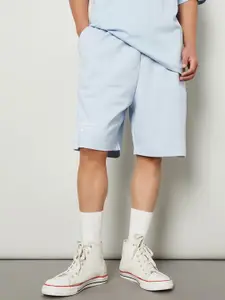 max Men Typography Printed Mid-Rise Shorts