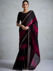 Anouk Pink Satin  Sarees