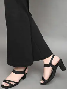 XE Looks Solid Open-Toe Heels