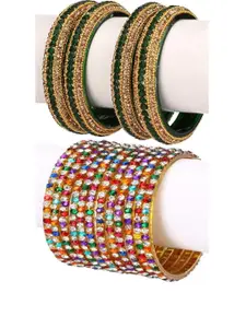 SOMIL Set Of 16 Stone Studded Alloy Bangles