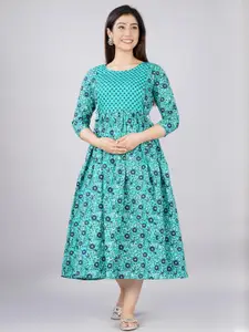 FASHION CLOUD Women Sea Green Kurtis