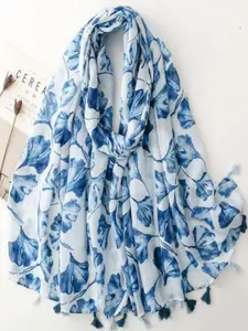 QUECY Women Printed Tasselled Scarf