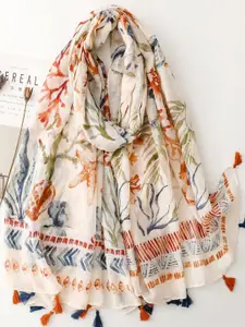 QUECY Women Abstract Printed Scarf