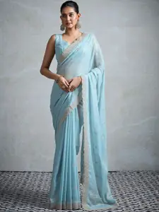 Anouk Embellished Aari Work Pure Georgette Designer Saree