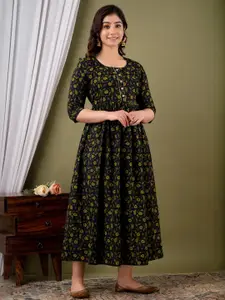 FASHION CLOUD Women Black Kurtis