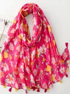 QUECY Women Printed Tasselled Scarf