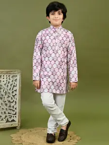 BT DEZINES Boys Bandhani Printed Regular Kurta with Pyjamas Kurta Sets