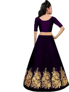 Shoryam Fashion Girls Thread Work Ready to Wear Lehenga & Blouse With Dupatta