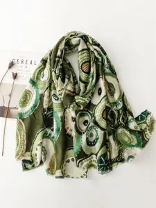 QUECY Women Abstract Printed Scarf