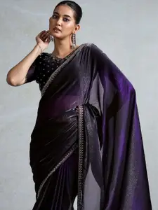Anouk Embellished Border Satin Designer Saree