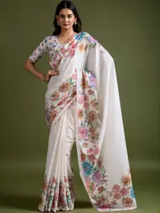 Anouk Floral Beads and Stones Silk Blend Designer Saree