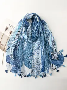 QUECY Women Printed Tasselled Scarf