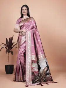 Anouk Floral Woven Design Zari Banarasi Saree