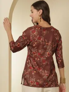 Anouk Rustic Ethnic Motifs Three-Quarter Sleeves  Kurtis