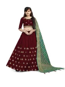 Shoryam Fashion Girls Embroidered Ready to Wear Lehenga & Blouse With Dupatta