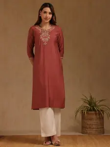 Soch Women Woven Design Daily Silk Straight Kurta