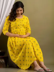 FASHION CLOUD Women Yellow Kurtis