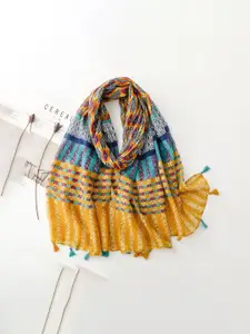 QUECY Women Printed Tasselled Scarf