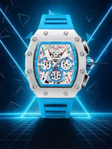 GIORDANO Men Skeleton Dial & Bracelet Style Straps Digital Watch GZ-50144-04