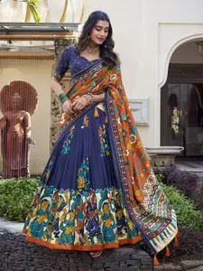 JULEE Floral Printed Art Silk Ready to Wear Lehenga & Unstitched Blouse With Dupatta