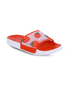 Monoction Women Strawberry Printed Rubber Sliders