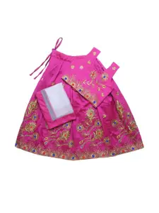 Shoryam Fashion Girls Embroidered Ready to Wear Lehenga & Blouse With Dupatta