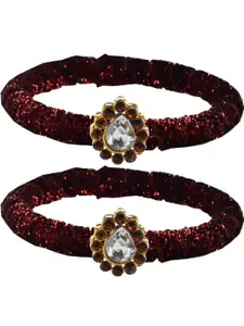 Vidhya Kangan Maroon Brass Bangles