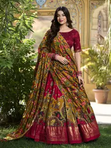 Aika Women Printed Ready to Wear Lehenga & Unstitched Blouse With Dupatta