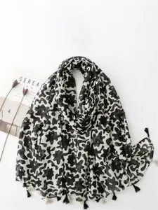 QUECY Women Abstract Printed Scarf