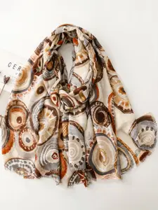 QUECY Women Abstract Printed Scarf