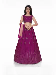 Shoryam Fashion Girls Embroidered Ready to Wear Lehenga & Blouse With Dupatta