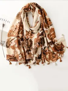 QUECY Women Printed Tasselled Scarf