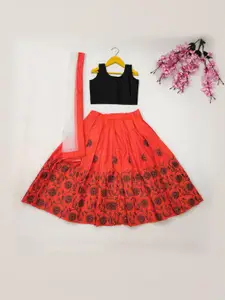 Shoryam Fashion Girls Thread Work Ready to Wear Lehenga & Blouse With Dupatta