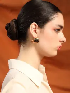 Kazo Gold-Plated Contemporary Gleam Ring Hoop Earrings