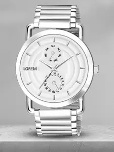 LOREM Men  3D Embossed Stainless Steel Analog Watch LR121