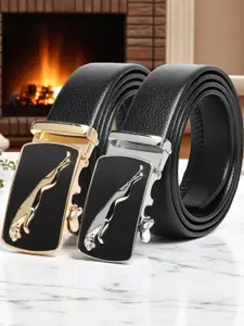 Provogue Men Pack Of 2 Textured Formal Slim Belts