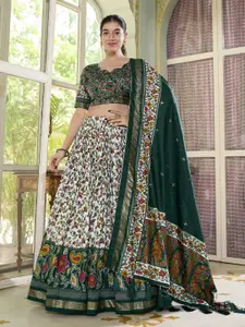 Aika Printed Foil Print Ready to Wear Lehenga & Unstitched Blouse With Dupatta