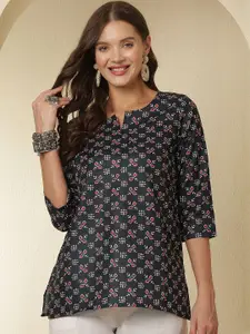 Anouk Rustic Ethnic Motifs Printed Three-Quarter Sleeves  Kurtis