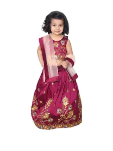 Shoryam Fashion Girls Embroidered Ready to Wear Lehenga & Blouse With Dupatta