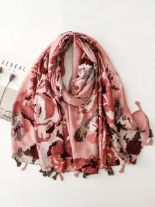 QUECY Women Printed Tasselled Scarf