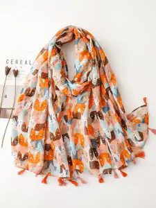 QUECY  Women Printed Scarf  With Tasselled