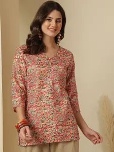 Anouk Rustic Women Ethnic Motifs Three-Quarter Sleeves  Kurtis
