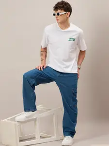 The Roadster Lifestyle Co. Men Straight Fit Pure Cotton Urban Updated Cargo Style Jeans