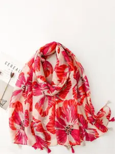 QUECY Women Printed Scarf  With Tasselled