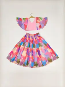 Shoryam Fashion Girls Printed Ready to Wear Lehenga &