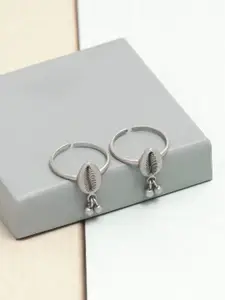 LeCalla Rhodium-Plated Toe Rings