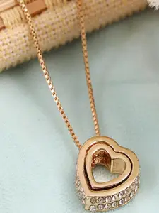 Vientiq Gold-Plated heart shaped pendant with Chain