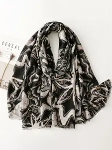 QUECY Women Abstract Printed Scarf