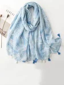 QUECY Women Printed Scarf  With Tasselled
